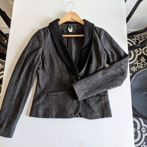 J Crew Unlined Wool Blazer W/ Accent Collar